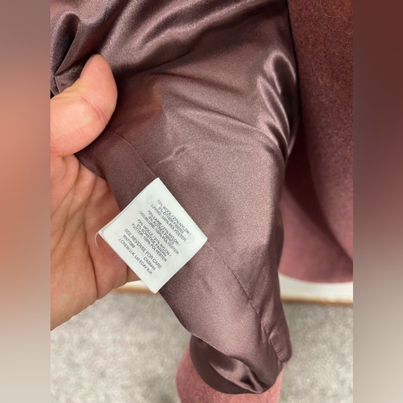 J.Crew Melton Wool Belted Zip Trench Coat Size 6 Pink Mid Length Preppy Pockets - Picture 7 of 12